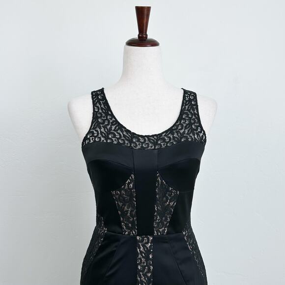 Jill Stuart Black Lace Insert Sleeveless Sexy Cocktail Mini Dress - Picture 2 of 10